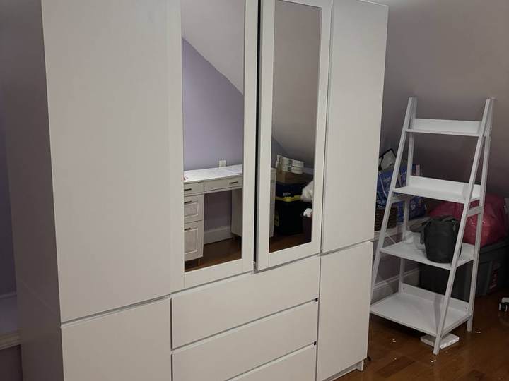 Mirrored wardrobe assembly