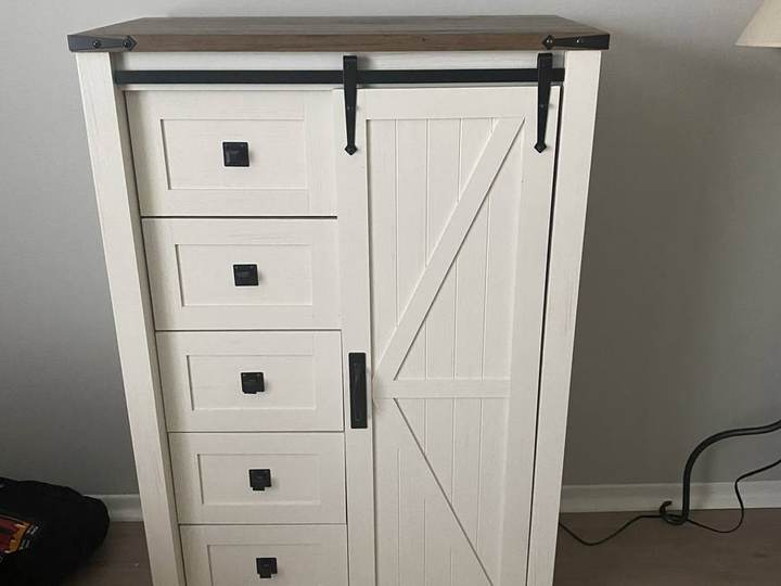 Farmhouse-style dresser assembly