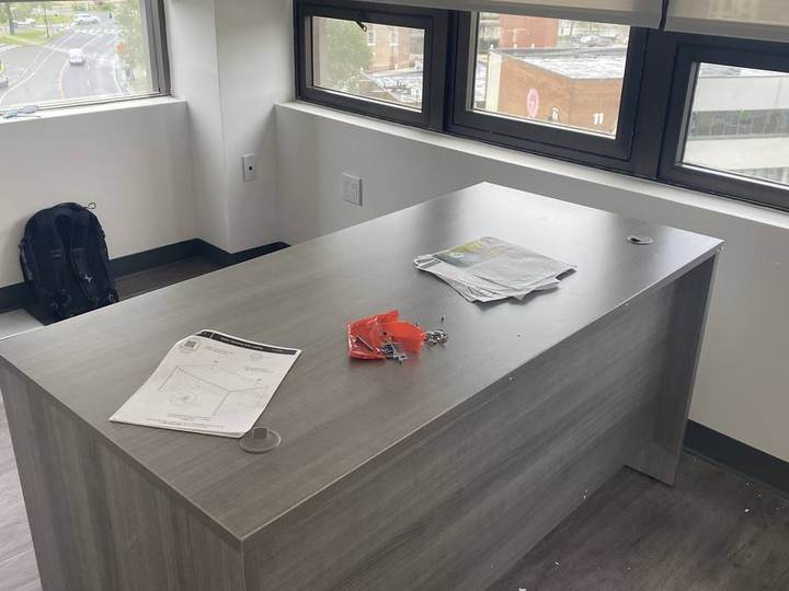 Desk assembly, in progress